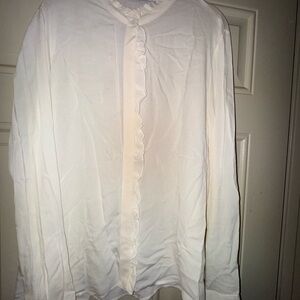 MNG Cream Ruffled Blouse